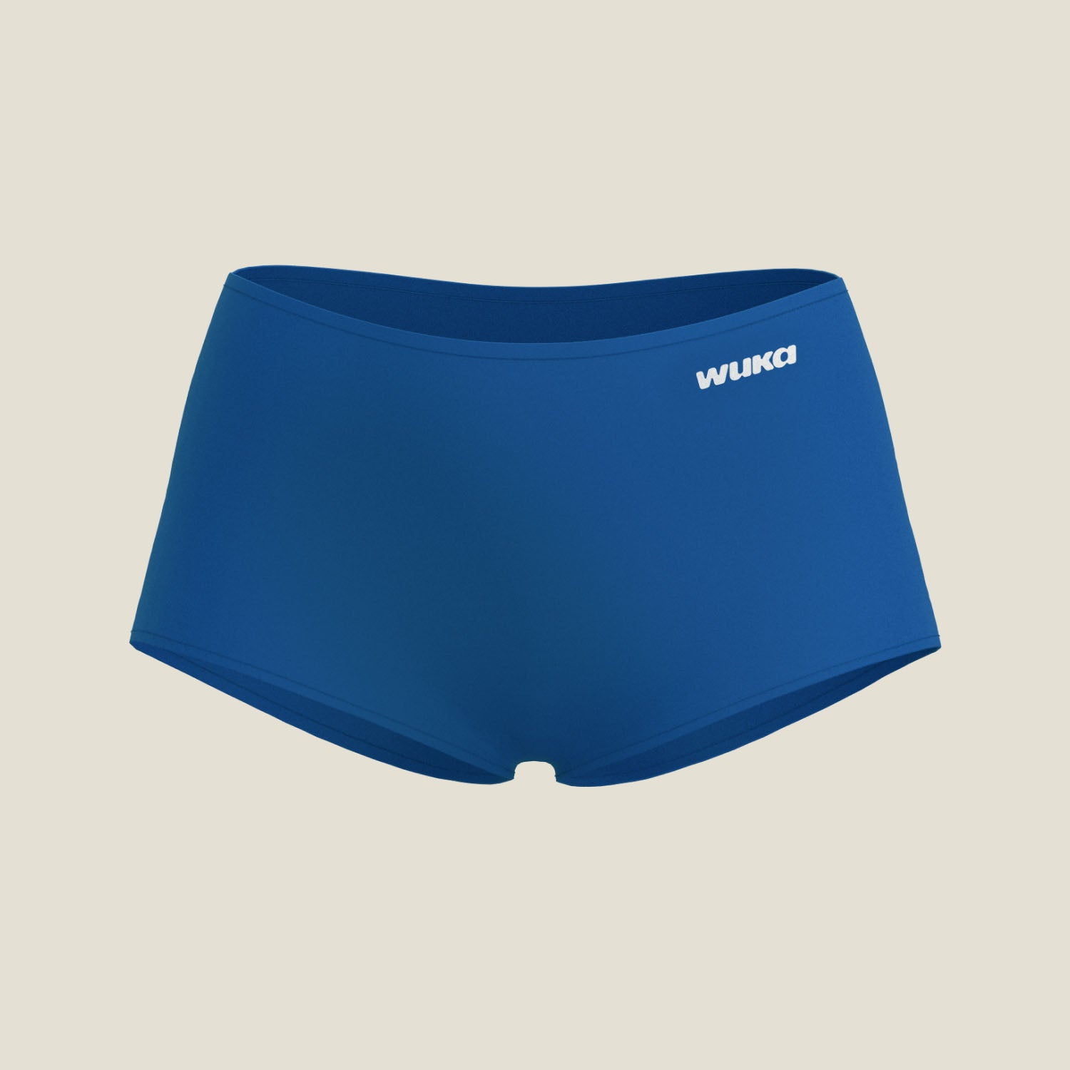 Flat lay of Teen Stretch™ Boxer Short in blue, built for heavy period flow with super absorbent, comfortable stretch fabric.