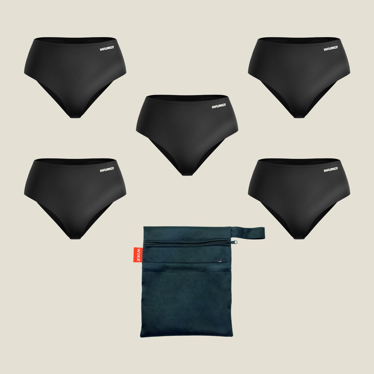 Explore WUKA’s 5-pack period underwear bundles for ultimate convenience and sustainable protection. Ideal for a full cycle, these eco-friendly, reusable period pants offer comfort, absorbency, and leak-free confidence every day of the week.