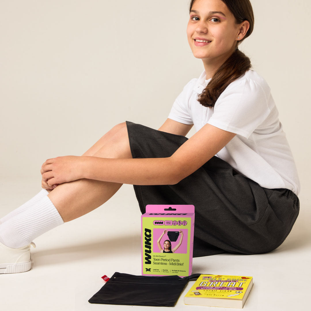 Explore WUKA’s Back to School collection, featuring period-proof underwear and essentials for teens—designed for comfort, confidence, and leak-free protection during school hours and beyond.