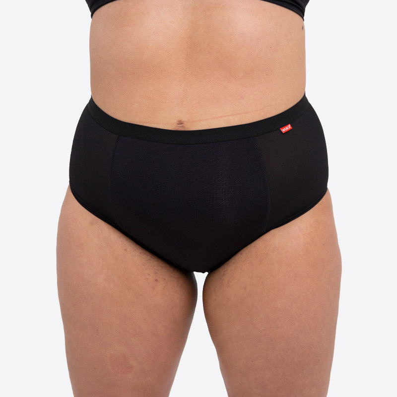 WUKA Ultimate High Waist Duo Style Heavy Flow Black Colour Ultimate High Waist Front