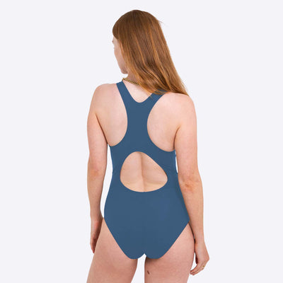 WUKA Period Racerback Swimsuit Style Light to Medium Absorbency Light Blue Colour Back