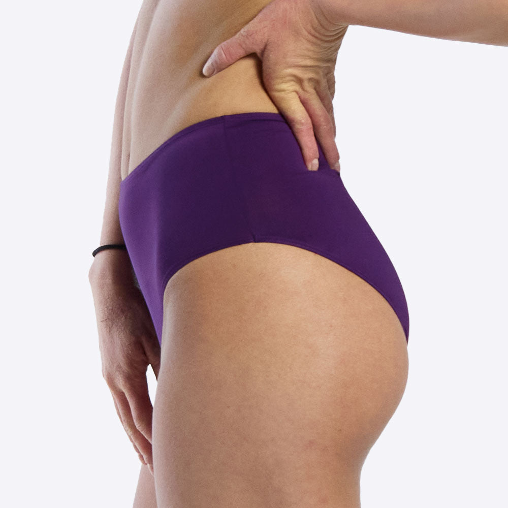 New WUKA leak-proof period high waist swimwear in Purple - side view - Light/Medium flow